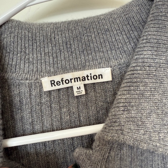 Reformation Cashmere Gray Knit Fatimo Cardigan - Picture 3 of 6